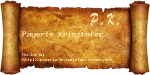 Payerle Krisztofer névjegykártya